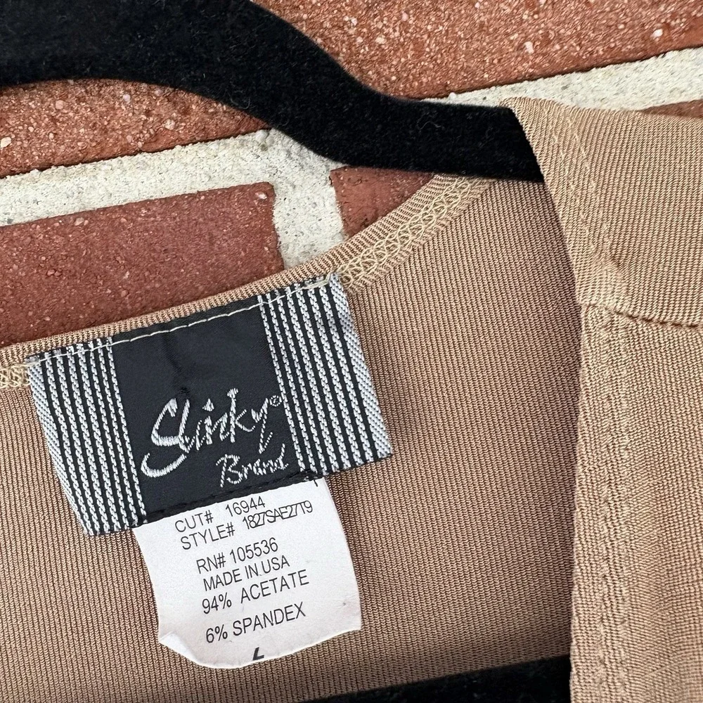 Slinky Brand Light Brown Cardigan Shrug Travel Acetate Women's Sz L A2154